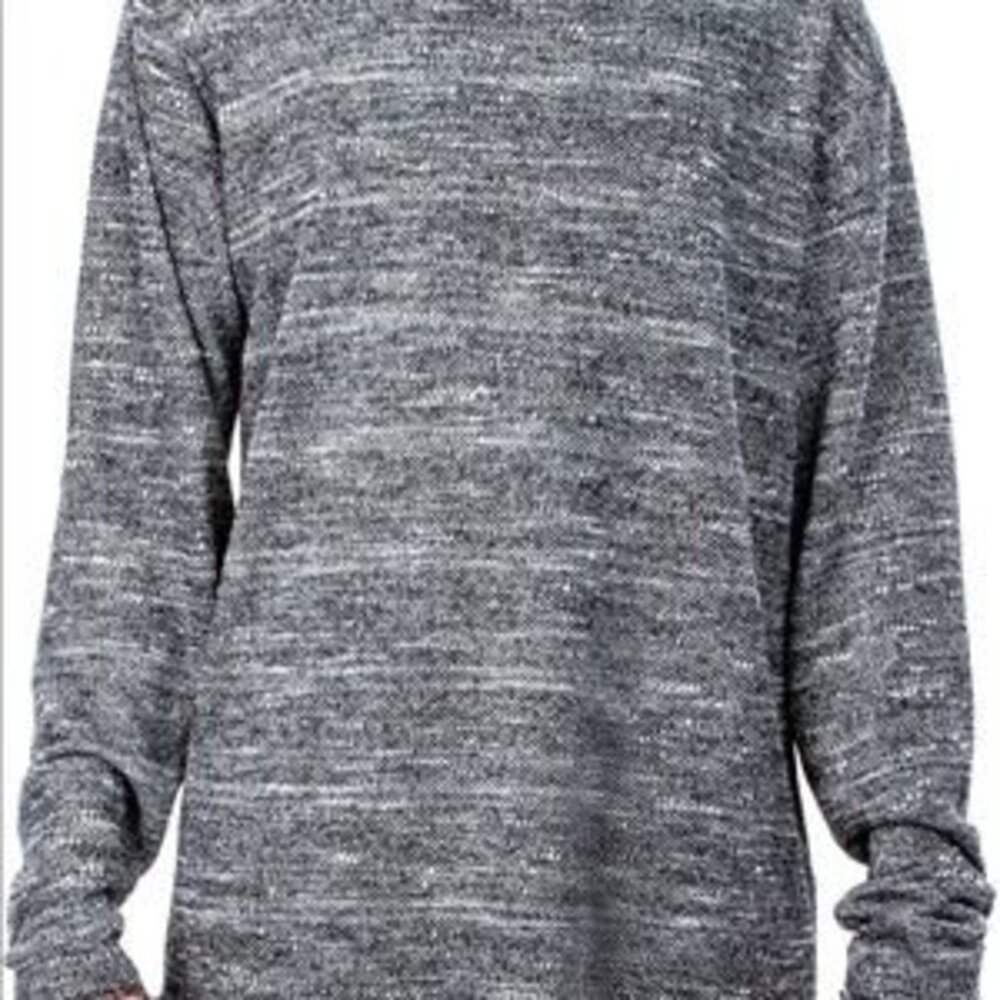 Entity crewneck raw edge sweater.